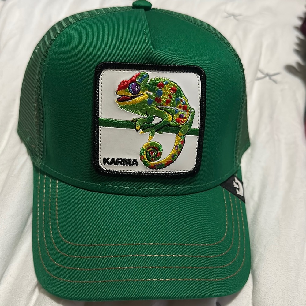 Goorin Bros The Farm Animal Trucker “KARMA” Chameleon Green New Release Cap Hat